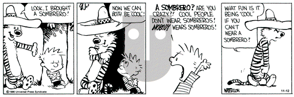 Calvin and Hobbes on Tuesday November 12, 1991 Comic Strip