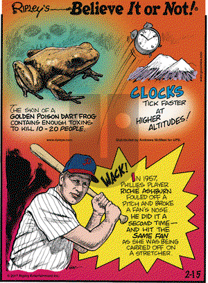 Ripley's Believe It or Not on Wednesday February 15, 2017 Comic Strip