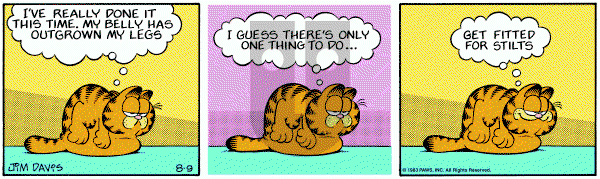 Garfield on Tuesday August 9, 1983 Comic Strip