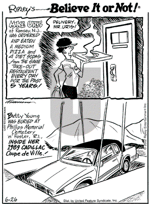 Ripley's Believe It or Not on Wednesday June 26, 2002 Comic Strip