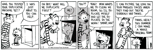 Calvin and Hobbes on Tuesday January 9, 1990 Comic Strip