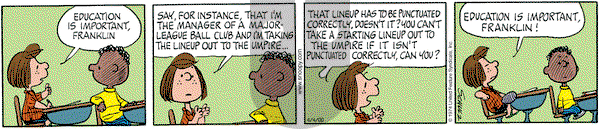 Peanuts on Tuesday April 4, 2000 Comic Strip