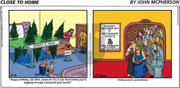 Close to Home on Sunday October 18, 1998 Comic Strip
