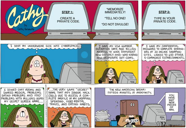 Cathy Classics on Sunday January 21, 2001 Comic Strip