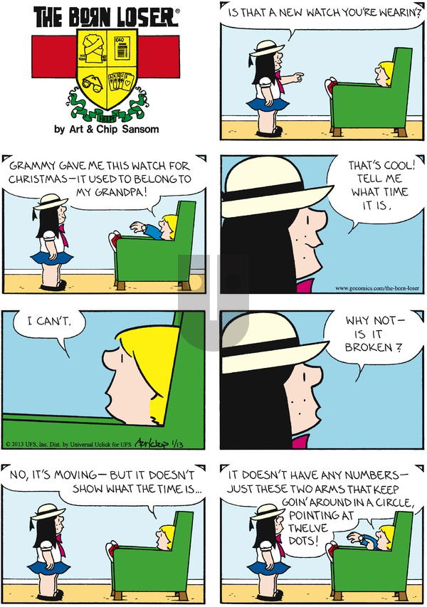 The Born Loser on Sunday January 13, 2013 Comic Strip