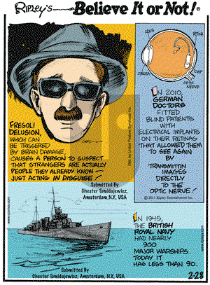 Ripley's Believe It or Not on Monday February 28, 2011 Comic Strip
