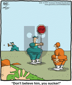 In the Bleachers on Wednesday September 20, 2017 Comic Strip