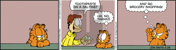 Garfield on Saturday May 28, 2016 Comic Strip