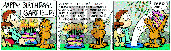 Garfield on Saturday June 19, 1993 Comic Strip