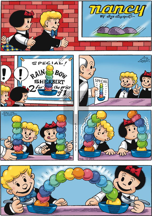 Nancy on Sunday August 12, 2012 Comic Strip