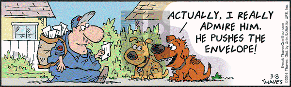 Frank and Ernest on Saturday March 8, 2014 Comic Strip