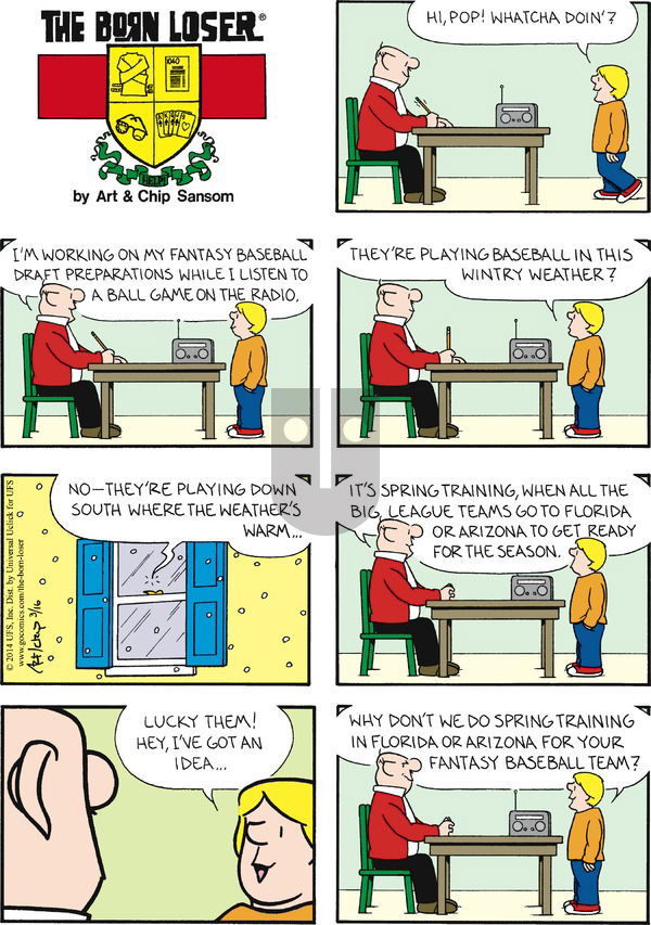 The Born Loser on Sunday March 16, 2014 Comic Strip