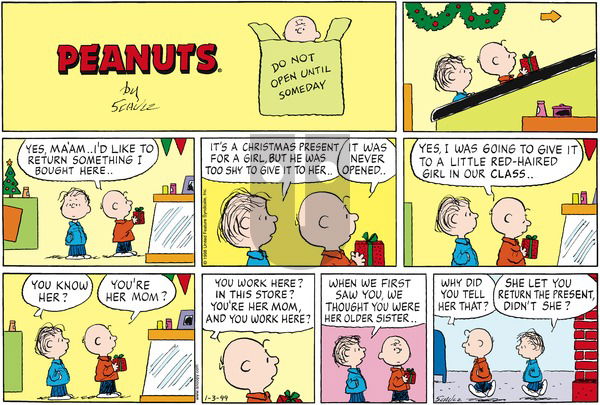 Peanuts on Sunday January 3, 1999 Comic Strip