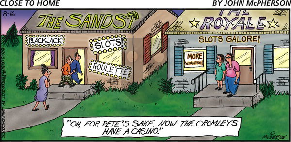 Close to Home on Sunday August 16, 2015 Comic Strip