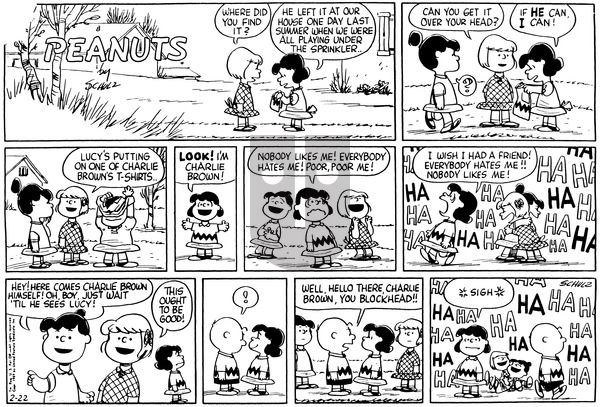 Peanuts on Sunday February 22, 1959 Comic Strip