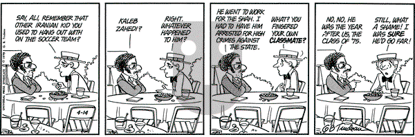 Doonesbury on Saturday April 14, 1979 Comic Strip