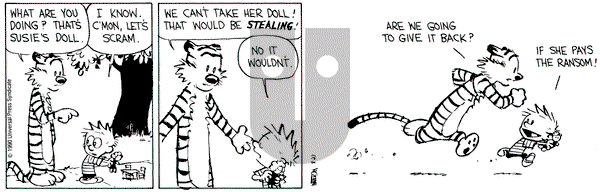 Calvin and Hobbes on Monday August 27, 1990 Comic Strip