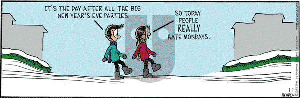 Grand Avenue on Monday January 1, 2018 Comic Strip