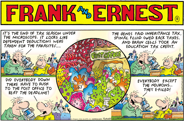 Frank and Ernest on Sunday April 17, 2011 Comic Strip