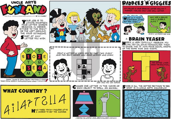 Uncle Art's Funland on Sunday September 4, 2022 Comic Strip