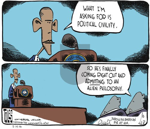 Tom Toles on Sunday February 14, 2016 Comic Strip