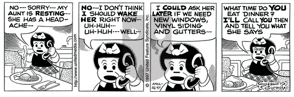 Nancy on Saturday April 26, 1997 Comic Strip