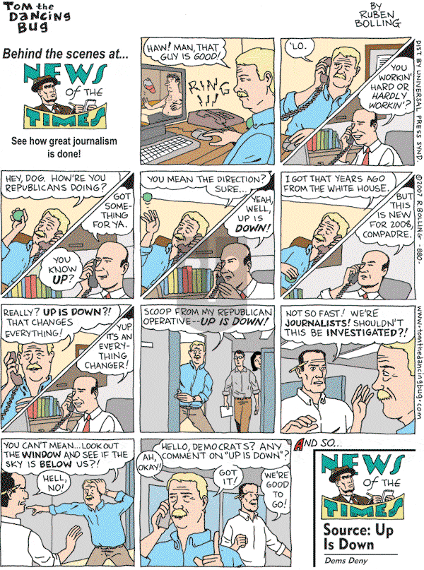 Tom the Dancing Bug on Saturday December 22, 2007 Comic Strip