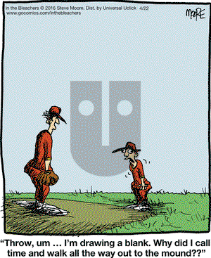 In the Bleachers on Friday April 22, 2016 Comic Strip