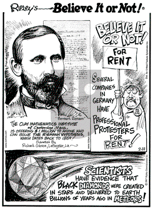 Ripley's Believe It or Not on Thursday February 22, 2007 Comic Strip