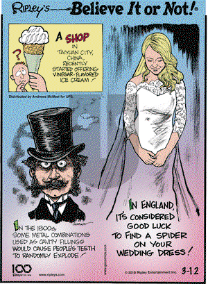 Ripley's Believe It or Not on Tuesday March 12, 2019 Comic Strip