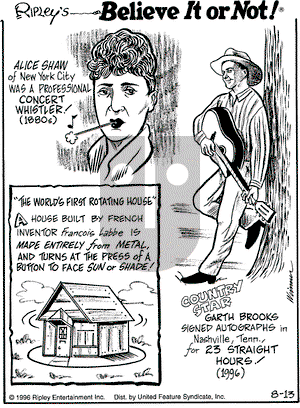 Ripley's Believe It or Not on Tuesday August 13, 1996 Comic Strip