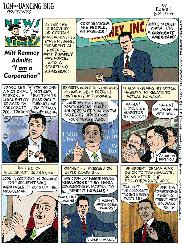 Tom the Dancing Bug on Friday March 2, 2012 Comic Strip