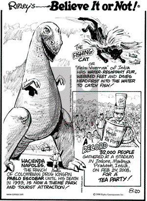 Ripley's Believe It or Not on Wednesday August 20, 2008 Comic Strip