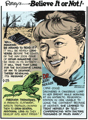 Ripley's Believe It or Not on Wednesday September 23, 2009 Comic Strip