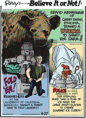 Ripley's Believe It or Not on Wednesday June 27, 2012 Comic Strip
