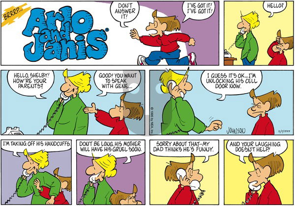 Arlo and Janis on Sunday February 7, 1999 Comic Strip