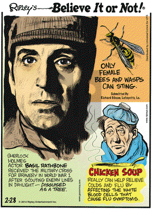 Ripley's Believe It or Not on Friday February 28, 2014 Comic Strip