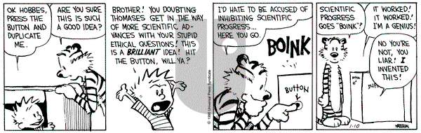 Calvin and Hobbes on Wednesday January 10, 1990 Comic Strip