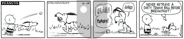 Peanuts on Tuesday June 28, 1960 Comic Strip