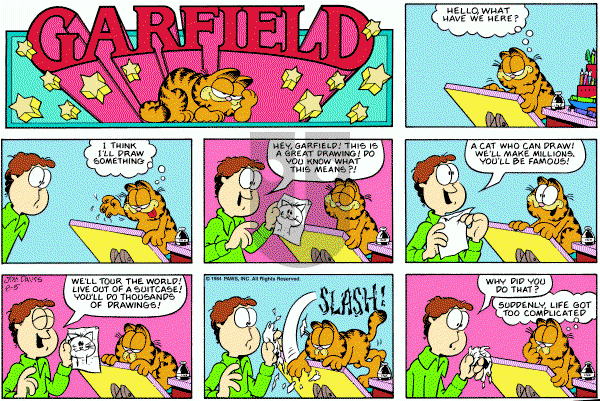 Garfield on Sunday August 5, 1984 Comic Strip