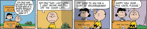 Peanuts - Saturday December 31, 2016 Comic Strip