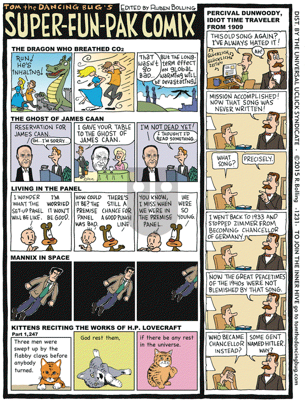 Tom the Dancing Bug on Friday March 27, 2015 Comic Strip