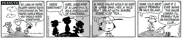 Peanuts on Thursday July 27, 1972 Comic Strip