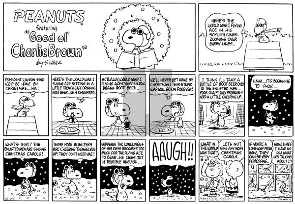 Peanuts on Sunday December 24, 1967 Comic Strip