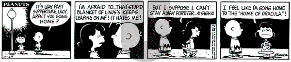 Peanuts on Wednesday March 24, 1965 Comic Strip