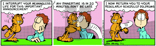 Garfield on Saturday July 11, 1992 Comic Strip