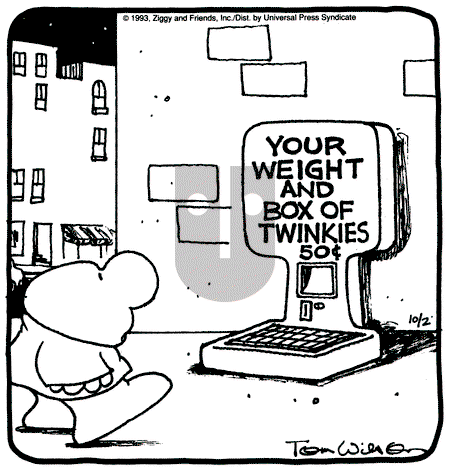 Ziggy - Saturday October 2, 1993 Comic Strip