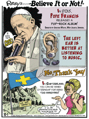 Ripley's Believe It or Not - Saturday October 1, 2022 Comic Strip
