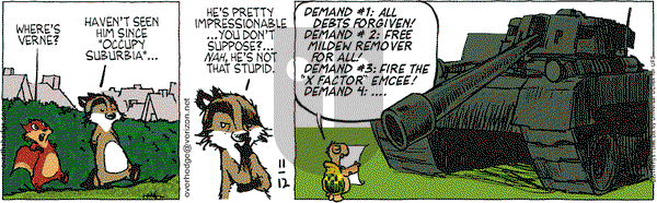 Over the Hedge on Saturday November 12, 2011 Comic Strip