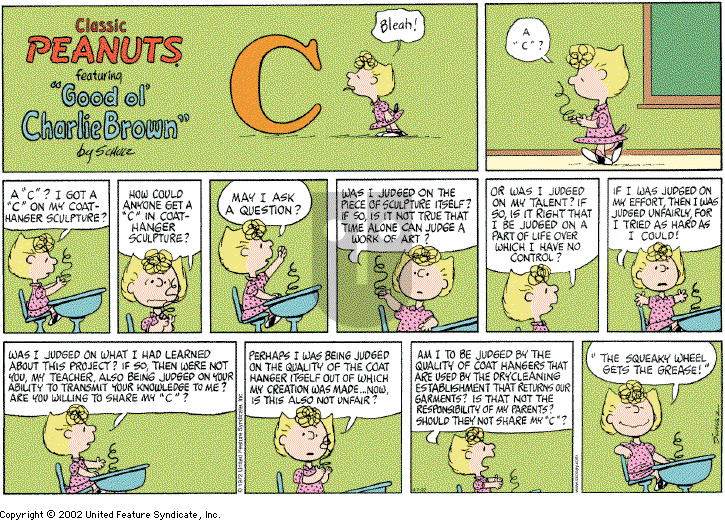 Peanuts on Sunday April 7, 2002 Comic Strip